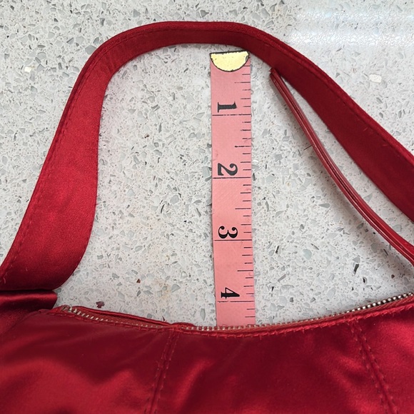 Tod’s Bamboo Red Satin Mini Evening Barrel Bag - Picture 7 of 16